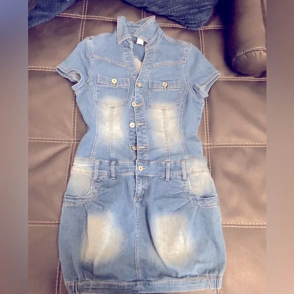 VENUS | Dresses | Venus Blue Mini Denim Dress | Poshmark